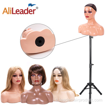 Plastic Wig Display Babaeng Mannequin Head With Shoulders